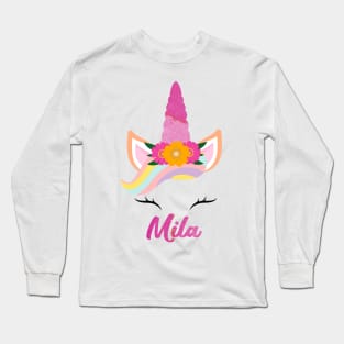 Name mila unicorn lover Long Sleeve T-Shirt